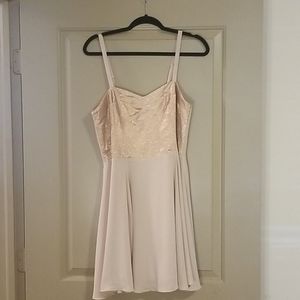 rose gold sparkling flow dress